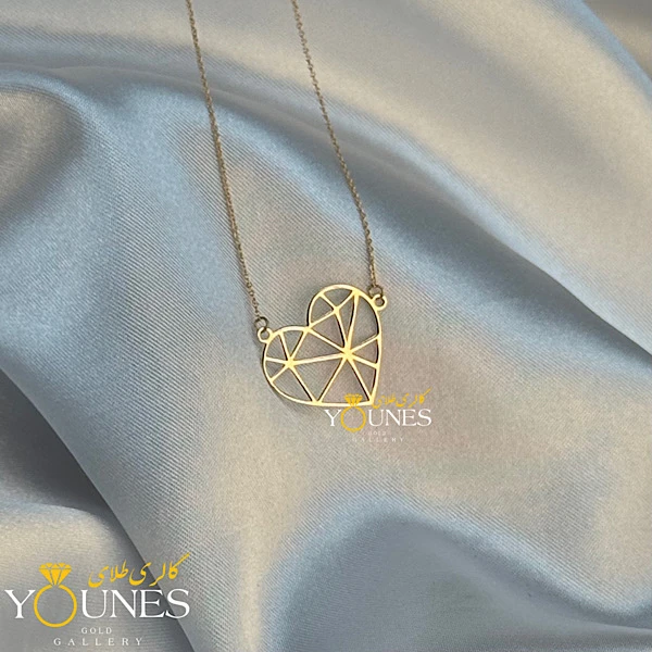 گردنبند قلبی اوریگامی مینیمال طلا